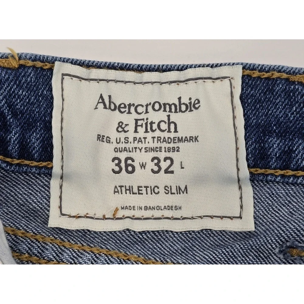 Abercrombie‎ & Fitch Athletic Slim Stretch Jeans Men's 36 x 32(31) Distressed